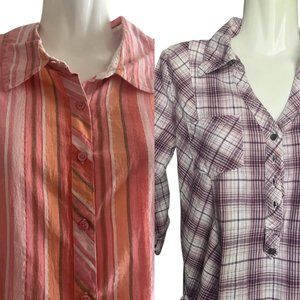 Womens 3/4 Sleeve Collard Top (Medium)